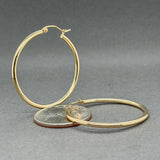 Estate 14K Y Gold 36.4mm Hoop Earrings