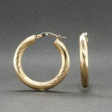 Estate 14K Y Gold 27.63mm Twisted Hoop Earrings