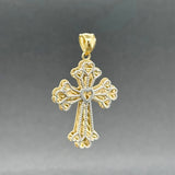 Estate 14K TT Gold 35.09mm Cross Pendant