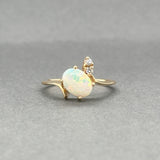 Estate 14K Y Gold 0.66ct Opal & 0.04ctw Diamond Ring