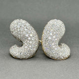 Estate 14 & 18K Y Gold 5.18ctw Diamond Kidney Clip On Earrings
