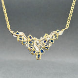 Estate 14K TT Gold 2.75ctw Sapphire & 0.22ctw Diamond Necklace