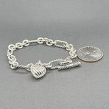 Estate David Yurman SS Diamond Heart Charm Bracelet