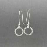 Estate 14K W Gold 0.10ctw Diamond Circle Drop Earrings