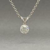 Estate 14K W Gold 0.88ct I/I1 Diamond Solitaire Pendant