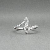 Estate 14K W Gold 0.33ctw Diamond Bypass Ring
