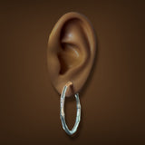 Estate John Hardy SS Bamboo Hoop Earrings