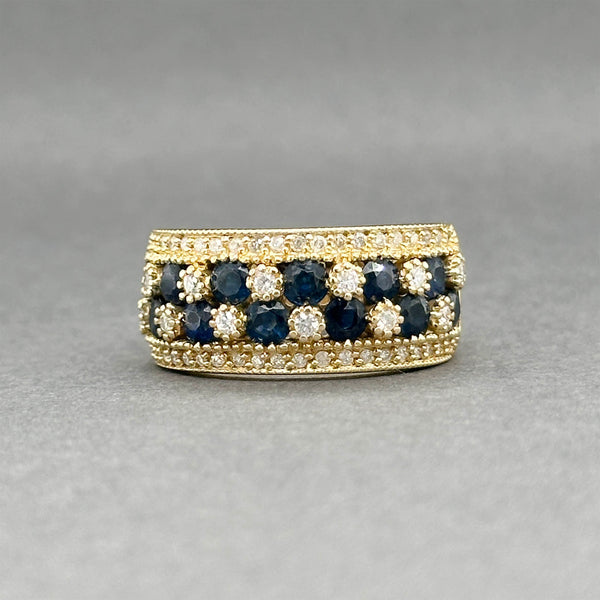 Estate 14K Y Gold 1.80ctw Sapphire & 0.30ctw Diamond Ring