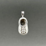 Estate 14K W Gold 0.02ctw I/I1 Diamond Babyshoe Pendant