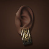 Estate Tiffany & Co. 18K Y Gold Vintage Atlas J Hoop Earrings