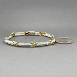 Estate 18K TT Gold 1.63ctw H-I/SI1-2 Diamond Bracelet