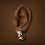 Estate 14K TT Gold 21.27mm Hoop Earrings