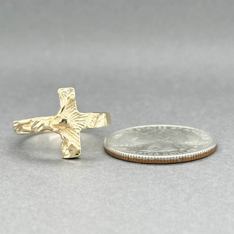 Estate 14K Y Gold Crucifix Ring