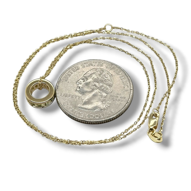 14K Y Gold 0.39ctw Peridot Rondell Pendant