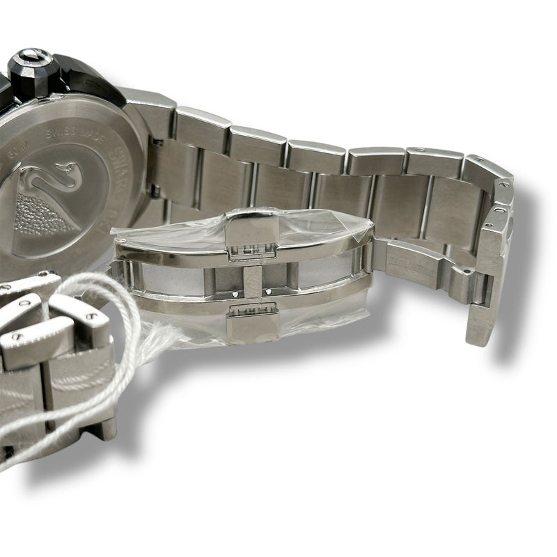 Men's Swarovski Piazza Grande Black Stainless Steel Quartz Watch