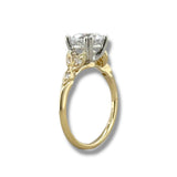 14K Y Gold 0.07ctw Leaf Design Diamond Mounting