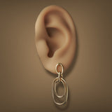 Estate 14K Y Gold Oval Drop Earrings