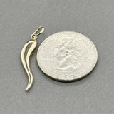 Estate 14K Y Gold 27.07mm Italian Horn Pendant