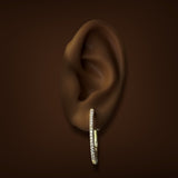 14K Y Gold 0.48ctw Diamond Hoop Earrings
