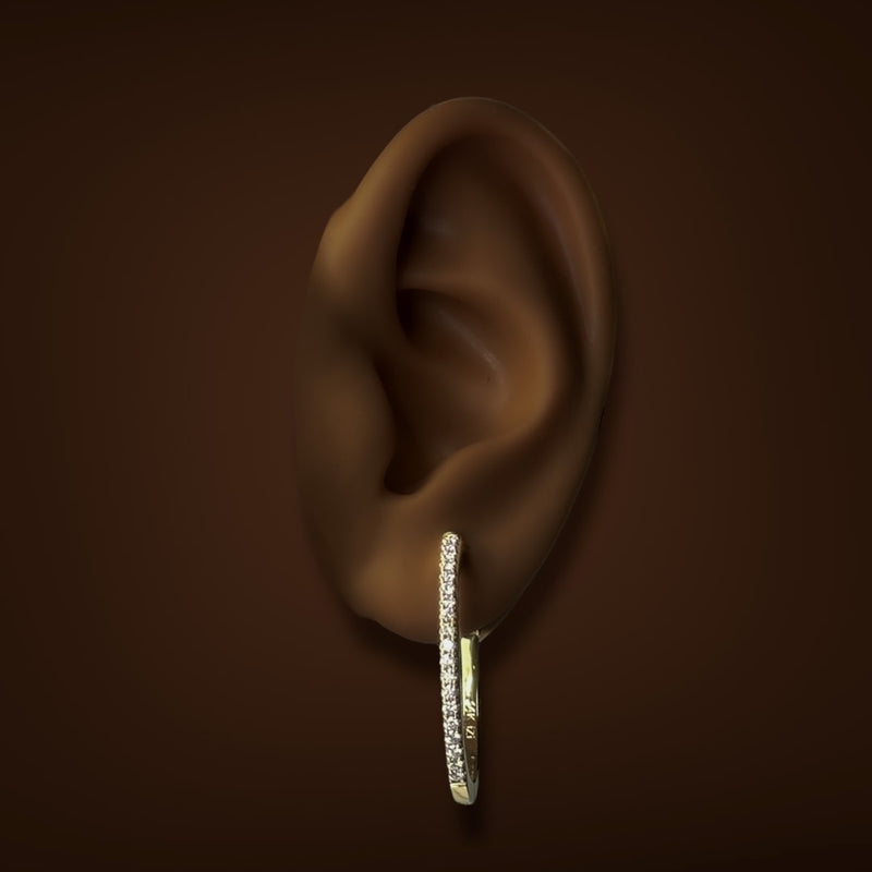 14K Y Gold 0.48ctw Diamond Hoop Earrings