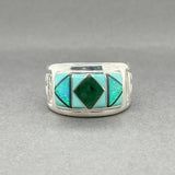 Estate SS Multigemstone Inlay Ring
