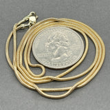 Estate 14K Y Gold 1.37mm 22.75” Snake Chain