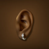 Estate 18K W Gold 0.12ctw I/SI1 Diamond Huggie Earrings