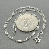 Estate 14K W Gold 1.3mm 17” Bar Link Chain