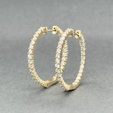 Estate 14K Y Gold 1.34ctw H-I/SI2-I1 Diamond In/Out Hoop Earrings