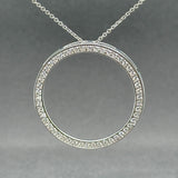 Estate 14K W Gold 0.70ctw H/SI1-2 Diamond Circle Pendant