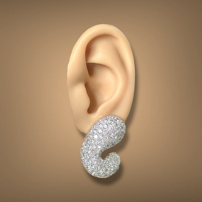 Estate 14 & 18K Y Gold 5.18ctw Diamond Kidney Clip On Earrings