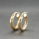 Estate 14K Y Gold 22.11mm Oval Hoop Earrings