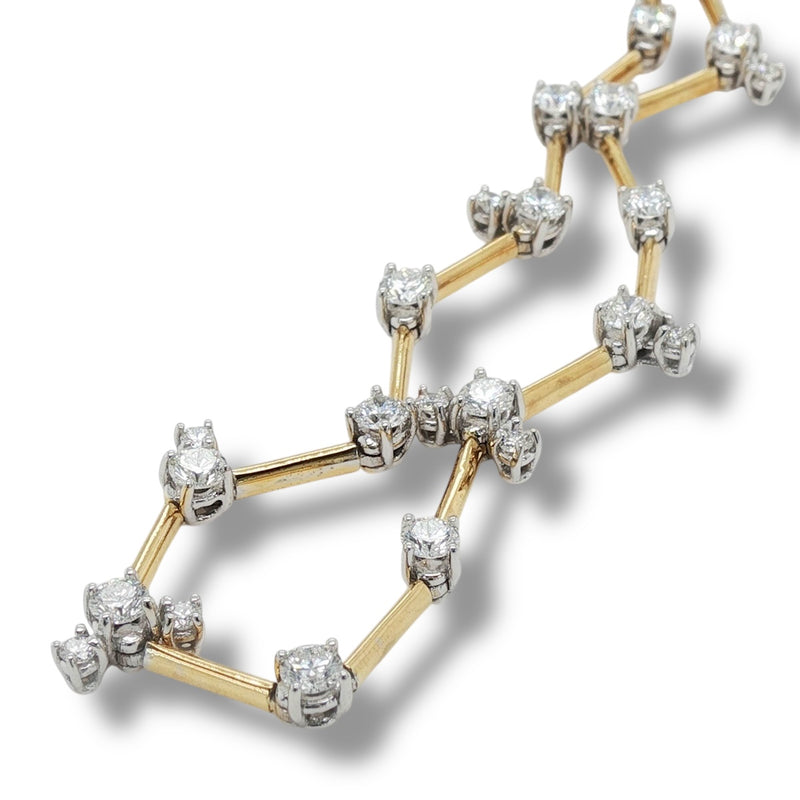 14K Y Gold 16" 1.72ctw F/SI1 Bar Diamond Necklace