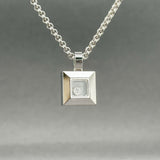 Estate Chopard 18K W Gold Happy Diamond Square Pendant