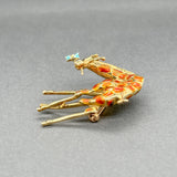 Estate 14K Y Gold Enamel Giraffe Pin