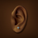 Estate 14K Y Gold 0.64ctw Sapphire Stud Earrings