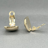 Estate 14K Y Gold Square Button Clip On Earrings