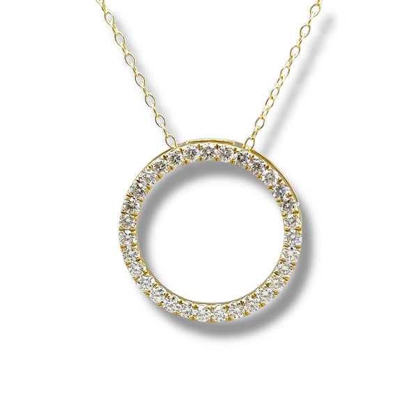 YGP Sterling 1ct  F-G/VS2 Lab Created Diamond Circle Pendant