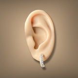 Estate 14K Y Gold CZ Half Hoop Earrings