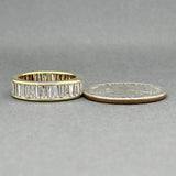 Estate 18K Y Gold 3.64ctw F-G/VS2-SI1 Diamond Eternity Ring