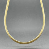 Estate 14K Y Gold 6.3mm 16” Brushed Omega Chain
