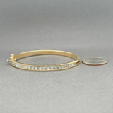 Estate 14K Y Gold 2.34ctw I-J/I1-2 Diamond Bangle Bracelet