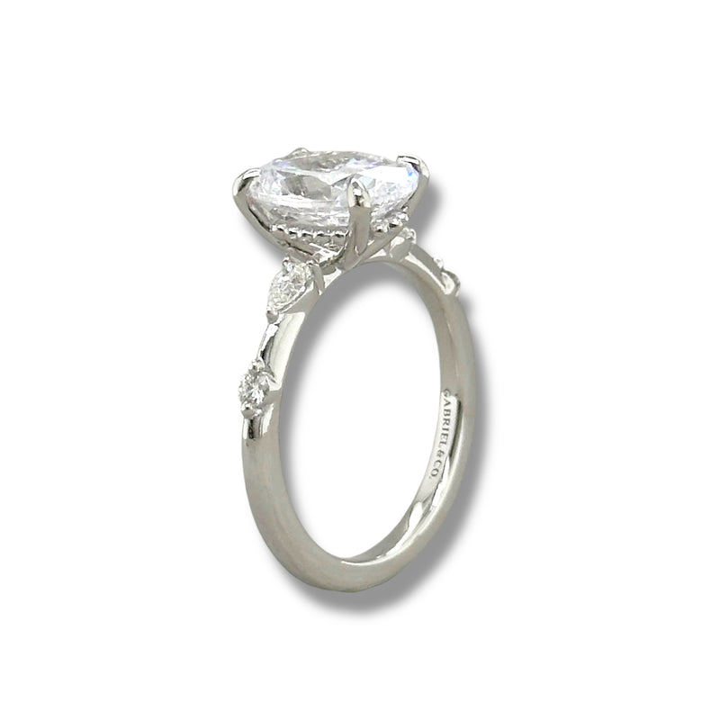 14K W Gold 0.25ctw Diamond Engagement Ring Mounting