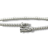 14K W Gold 6" 0.20ctw G/SI2 Bead Cuff Bracelet with Diamond Stations and Lock