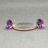 Estate 14K Y Gold Amethyst Stud Earrings
