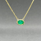 Estate 14K Y Gold 1.13ct Emerald Necklace