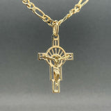 Estate 18K Y Gold 39.5mm Crucifix Pendant