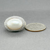 Estate Judith Ripka SS Mabe Pearl & CZ Ring