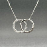 Estate 14K W Gold Double Circle Necklace