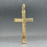 Estate 14K Y Gold CZ 59.5mm Cross Pendant